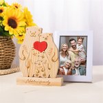 Casse-tête personnalisé en bois 2-6 ours avec noms et prénoms Décoration de bureau Cadeau d'anniversaire pour la famille