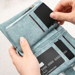 Gepersonaliseerde aquarel bloem vlinder naam PU lederen portemonnee met kaartsleuven en polsband verjaardagscadeau voor meisjes vrouwen