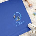 Bordado personalizado Peter Rabbit Manta de algodón suave para bebé con inicial y nombre Feliz Pascua Cumpleaños Regalo para recién nacidos Niños 5