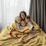 Personlig dobbeltlags hjerte mykt kaste teppe med barnas navn Hjemmedekorasjon Jul Morsdag Bursdagsgave til bestemor barn