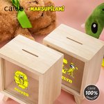Tirelire personnalisée en Marsupilami à fenêtre transparente avec nom Cadeau d'anniversaire pour enfants | Callie × Marsupilami®.
