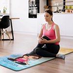 Alfombrilla de yoga superabsorbente de acuarela personalizada con nombre y título Accesorios deportivos Regalo de cumpleaños para los amantes del yoga