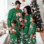 Set di pigiami natalizi coordinati con nome personalizzato a maniche lunghe regalo a tema di Natale per famiglia