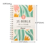 Personalized Floral The Bible In A Year A 52-Week Journal with Name Bible Study Guide Religious Gift  for Women Christians