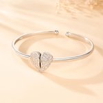 Personalizada en forma de corazón Circonio Angel Wing Foto Relicario Pulsera Aniversario Cumpleaños Memorial Gift for Wife Mother Grandma