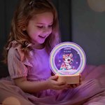 Veilleuse LED en Acrylique Personnalisée avec Nom et Date Style de Licorne Fantastique Cadeau d'Anniversaire pour les Filles et les Enfants