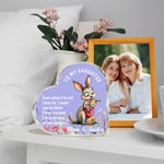 Personalized Watercolor Mom and Baby Animals Heart-Shaped Acrylic Plaque with Name and Text Desk Decor Christmas Birthday Gift for Newborn Mom