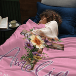 Personalisierte Aquarell Floral Kreuz weiche Decke mit Namen und Text Weihnachten Geburtstag Taufe Geschenk für christliche Freund
