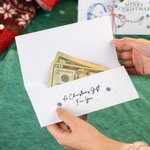 Personalized Merry Christmas Snowman Initial Money Holder Card Wallet with Name and Envelope Christmas Gift for Family Kids