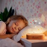 Henkilökohtainen Butterfly Letter Akryyli korvakorujen haltija LED yövalo puinen pohja ja teksti korut varastointi lisävaruste syntymäpäivälahja tytöille