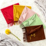 Personalisierter super weicher Schal mit Geburtsblume Namen Stickerei Schultertuch Party Geburtstag Winter Weihnachten Geschenk für Familie Freunde