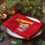 Personalized Santa Claus 100% Cotton Red Napkin with Name and Initial Table Decor Christmas Gift for Family Friends