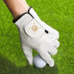 Personalized Golf Elements Monogram Design Left Hand Glove with Name Golfer Accessories Club Competition Souvenir Birthday Gift for Golf Lovers
