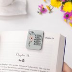 Personalised Birth Flower God Says I Am Bible Name Magnetic PU Leather Bookmark Clip Birthday Christmas Gift for Christian Book Lovers