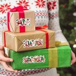 Personalized Santa Claus Reindeer Snowman Design Set of 2 Christmas Waterproof Stickers Labels with Name Christmas Decor Party Favors for Family Kids