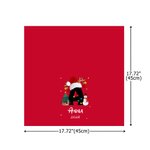 Personalized Santa Hat Initial Snowman 100% Cotton Red Napkin with Name and Year Party Table Decor Christmas Gift for Family Friends