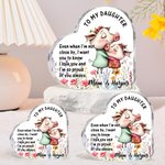 Personalized Watercolor Mom and Baby Animals Heart-Shaped Acrylic Plaque with Name and Text Desk Decor Christmas Birthday Gift for Newborn Mom