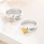 Personalised Foot Stacking Rings with Engraved 2-5 Names Family Jewellery Birthday Mother's Day Gift for Mom Grandma
