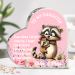 Personalized Watercolor Mom and Baby Animals Heart-Shaped Acrylic Plaque with Name and Text Desk Decor Christmas Birthday Gift for Newborn Mom