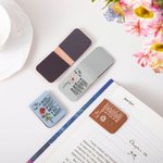 Personalised Birth Flower God Says I Am Bible Name Magnetic PU Leather Bookmark Clip Birthday Christmas Gift for Christian Book Lovers