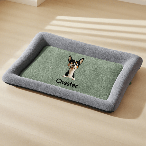 Personalized 3D Cartoon Dog Soft Pet Bed Mat with Name Indoor Outdoor Activities Pet Party Birthday Gift for Pet Owners Lovers