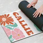 Gepersonaliseerde Multicolor Bloem Super Absorberende Yoga Handdoek Mat met Naam Sport Accessoires Verjaardagscadeau voor Vrouwen Yoga Lovers