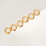 Personalizado pequeño círculo familiar piedra de nacimiento Stud Pendientes Dainty Joyería Cumpleaños Aniversario de regalo para las mujeres