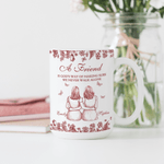 Personalized We Never Walk Alone Retro Flowers 2-5 Characters Retro Ceramic Mug with Names Birthday Gift for Best Friend Bridesmaid