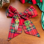 Personalizzato Natale Schiaccianoci Wreath Sash con ricamato iniziale Home Decor Regalo di Natale per gli amici della famiglia