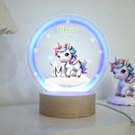Veilleuse LED en Acrylique Personnalisée avec Nom et Date Style de Licorne Fantastique Cadeau d'Anniversaire pour les Filles et les Enfants