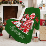 Personalized Christmas Fantasy Unicorn Snowflake Candy Cane Soft Throw Blanket with Name Home Decor Christmas Gift for Kids