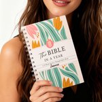 Personalized Floral The Bible In A Year A 52-Week Journal with Name Bible Study Guide Religious Gift  for Women Christians