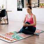 Gepersonaliseerde Multicolor Bloem Super Absorberende Yoga Handdoek Mat met Naam Sport Accessoires Verjaardagscadeau voor Vrouwen Yoga Lovers