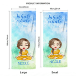 Personalised Watercolour Style Cartoon Character Super Absorbent Yoga Towel with Name Sports Accessories Birthday Gift for Yoga Lovers Women