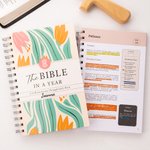 Personalized Floral The Bible In A Year A 52-Week Journal with Name Bible Study Guide Religious Gift  for Women Christians