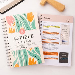 Personalized Floral The Bible In A Year A 52-Week Journal with Name Bible Study Guide Religious Gift  for Women Christians