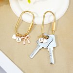 Personalized Angel Wing Bow Flower Heart Charm with Initial Bag Key Accessory Christmas Birthday Gift for Friend Family