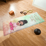 Personalised Watercolour Style Cartoon Character Super Absorbent Yoga Towel with Name Sports Accessories Birthday Gift for Yoga Lovers Women