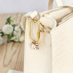 Personalized Angel Wing Bow Flower Heart Charm with Initial Bag Key Accessory Christmas Birthday Gift for Friend Family