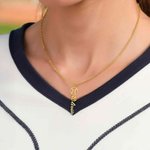 Personalized Baseball Softball Name Necklace Sport Jewellery Game Day Birthday Gift for Baseball Moms Softball Moms