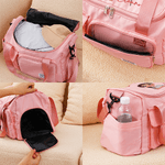 Gepersonaliseerde 3D Cartoon Character Geboortebloem Multi-Compartiment Travel Bag met Naam en Schouderriem Travel Essentieel Verjaardagscadeau voor vrouwen