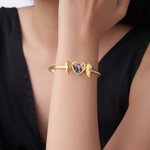 Personalizada en forma de corazón Circonio Angel Wing Foto Relicario Pulsera Aniversario Cumpleaños Memorial Gift for Wife Mother Grandma