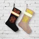 Personalised Firefighting Waterproof Christmas Stocking with Name Fireplace Decor Christmas Fire Station Gift for Firefighters