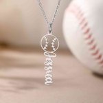 Personalized Baseball Softball Name Necklace Sport Jewellery Game Day Birthday Gift for Baseball Moms Softball Moms