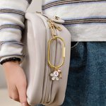 Personalized Angel Wing Bow Flower Heart Charm with Initial Bag Key Accessory Christmas Birthday Gift for Friend Family