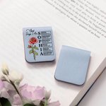 Personalised Birth Flower God Says I Am Bible Name Magnetic PU Leather Bookmark Clip Birthday Christmas Gift for Christian Book Lovers