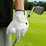 Personalized Golf Elements Monogram Design Left Hand Glove with Name Golfer Accessories Club Competition Souvenir Birthday Gift for Golf Lovers