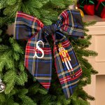 Personalizzato Natale Schiaccianoci Wreath Sash con ricamato iniziale Home Decor Regalo di Natale per gli amici della famiglia