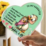 Personalized Watercolor Mom and Baby Animals Heart-Shaped Acrylic Plaque with Name and Text Desk Decor Christmas Birthday Gift for Newborn Mom
