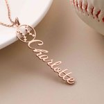 Personalized Baseball Softball Name Necklace Sport Jewellery Game Day Birthday Gift for Baseball Moms Softball Moms